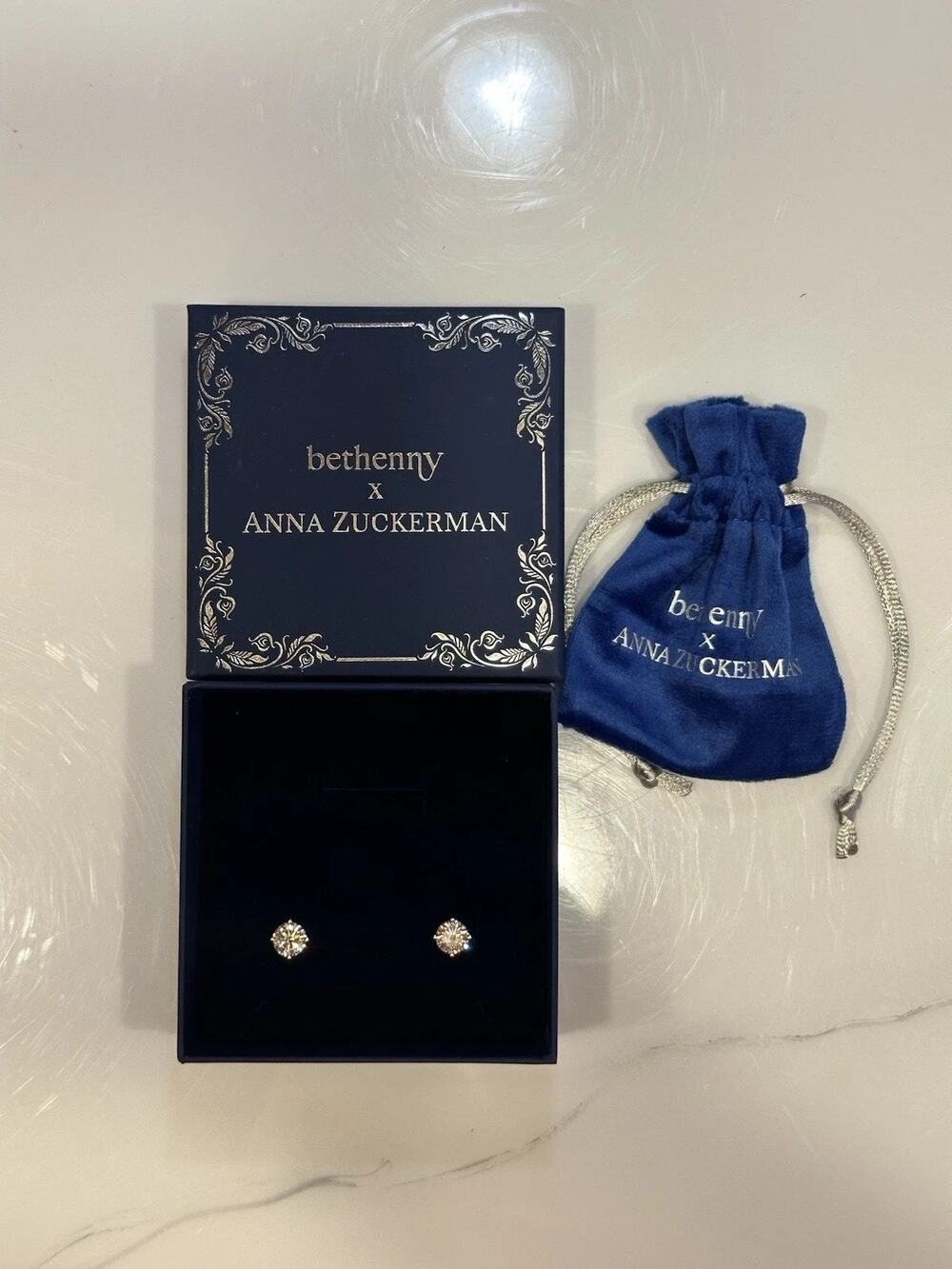 Bethenny Frankel x Anna Zuckerman Just Like Diamonds 2 Carats Each Stud 8mm NEW
